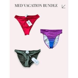 $300 NWT Designer Swim Bundle M 3 Pieces Peixoto Fisch PilyQ